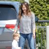 Jennifer Garner et son fils Samuel vont à l'Exposition Park à Los Angeles, le 28 mars 2014.