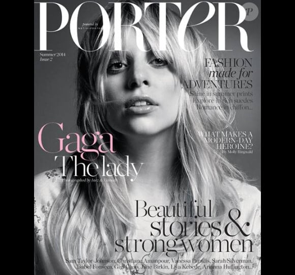 Lady Gaga en couverture du magazine "Porter", daté de l'été 2014.