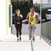 Kelly Brook et son fiancé se rendent dans un club de gym. Los Angeles, le 31 mars 2014.