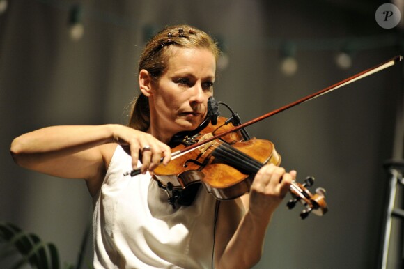 Anne Gravoin, l'epouse de Manuel Valls est en concert avec son quatuor 'Travelling Quartet' dans le cadre du Off du 64eme Festival de Musique de Menton, dans le sud de la France le 5 août 2013.