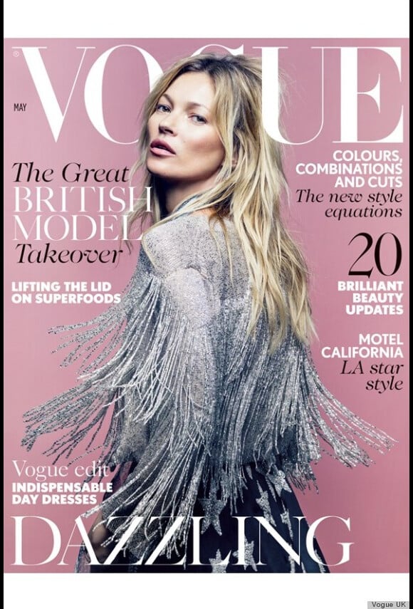 Kate Moss en couverture du magazine Vogue UK, édition de mai 2014