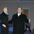 La princesse Charlene de Monaco, accompagnée par son mari le prince Albert, présidait le 2 avril 2014 la cérémonie d'illumination du palais princier, qui s'est couvert de bleu en soutien de la Journée mondiale de sensibilisation à l'autisme et de l'initiative ''Light it up Blue''.