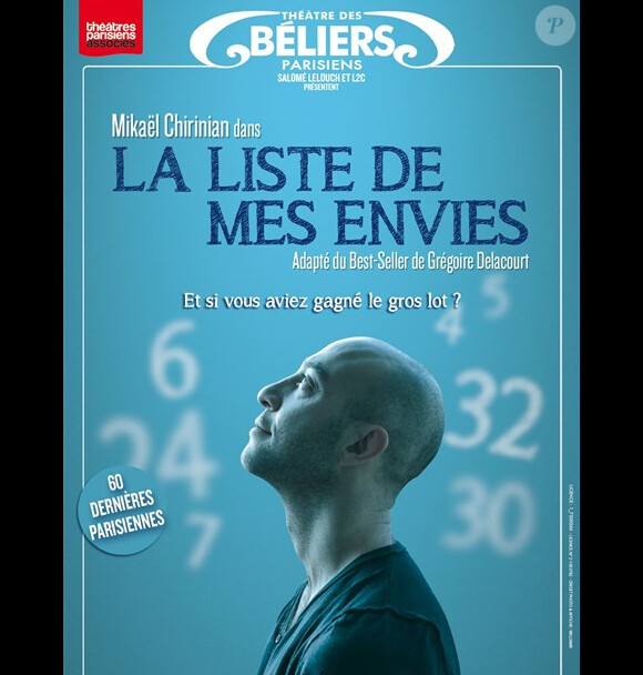 La pièce de théâtre La Liste de mes envies avec Mikaël Chirinian, mis en scène par Anne Bouvier - Théâtre des Béliers Parisiens, Paris (2014)
