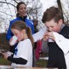 Le prince Frederik de Danemark, la princesse Mary et leurs enfants Christian et Isabella ont participé à une course d'orientation à Rude, dans le nord de Copenhague au Danemark, le 5 avril 2014.