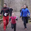 Le prince Frederik de Danemark, la princesse Mary et leurs enfants Christian et Isabella ont participé à une course d'orientation à Rude, dans le nord de Copenhague au Danemark, le 5 avril 2014.