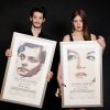 Pierre Niney et Adèle Exarchopoulos, deux lauréats lors de la 33e édition du prix Romy Schneider et Patrick Dewaere à l'hôtel Scribe à Paris le 7 avril 2014.