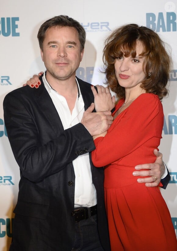 Guillaume de Tonquédec et Lysiane Meis lors de l'avant-première du film "Barbecue" au cinéma Gaumont Opéra à Paris, le 7 avril 2014.