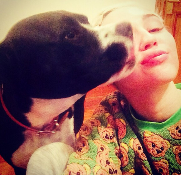 Miley Cyrus est toujours inconsolable depuis la mort de son chien Floyd, le 2 avril 2014.