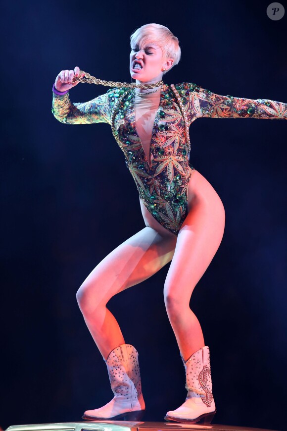 Miley Cyrus en concert au Barclays Center de Brooklyn, le 5 avril 2014.