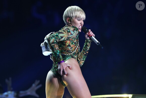 Miley Cyrus en concert au Barclays Center de Brooklyn, le 5 avril 2014.