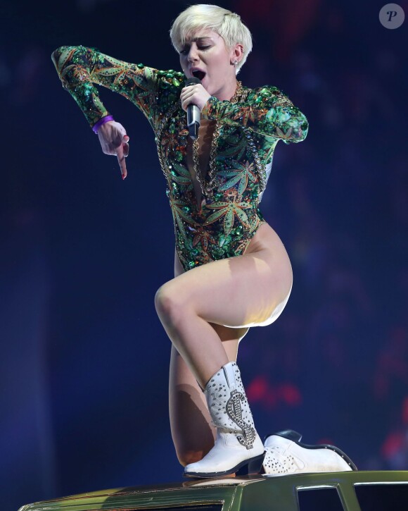 Miley Cyrus en concert au Barclays Center de Brooklyn, le 5 avril 2014.