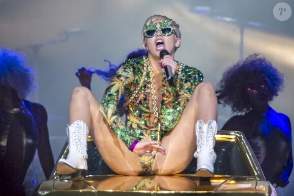 Miley Cyrus en concert au Izod Center à East Rutherford, le 3 avril 2014.