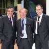 François Fillon, Patrick Peter (organisateur du tour Auto) et Serge Naudin (président de BMW France) - Inauguration du Tour Auto 2014 (Optic 2000) au Grand Palais, à Paris le 7 avril 2014.