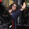 L'animatrice Oprah Winfrey sort de son hôtel à Washington. Le 05 Avril 2014.
