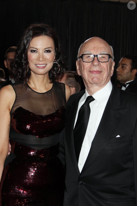 Rupert Murdoch et Wendi Murdoch à Hollywood le 24 fevrier 2013