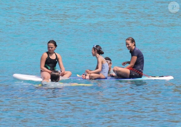 Exclusif - Rupert Murdoch avec son ex-femme Wendi et ses enfants Chloe et Grace à Saint-Barthélémy, le 21 mars 2013