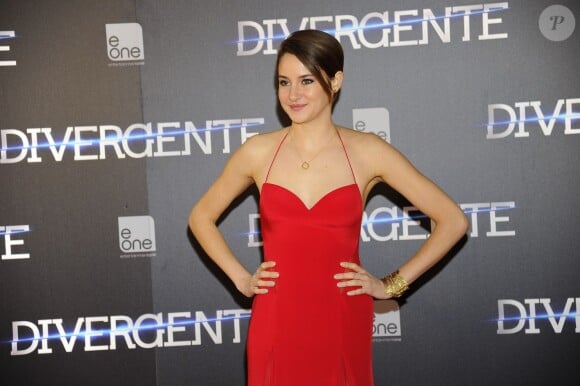 Shailene Woodley lors de la première du film Divergente à Madrid, le 3 avril 2014.