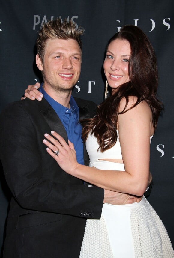 Nick Carter et Lauren Kitt à la soirée Coed Bachelor & Bachelorette au Ghostbar à Las Vegas le 8 février 2014