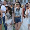 Kendall Jenner, Selena Gomez lors du 1er jour du Festival de Coachella à Indio, le 11 avril 2014.
