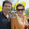 Rai et Cristina Cordula lors de l'inauguration du Grand Carnaval brésilien "Sensacional Brasil" au Jardin d'Acclimatation à Paris, le 12 avril 2014.