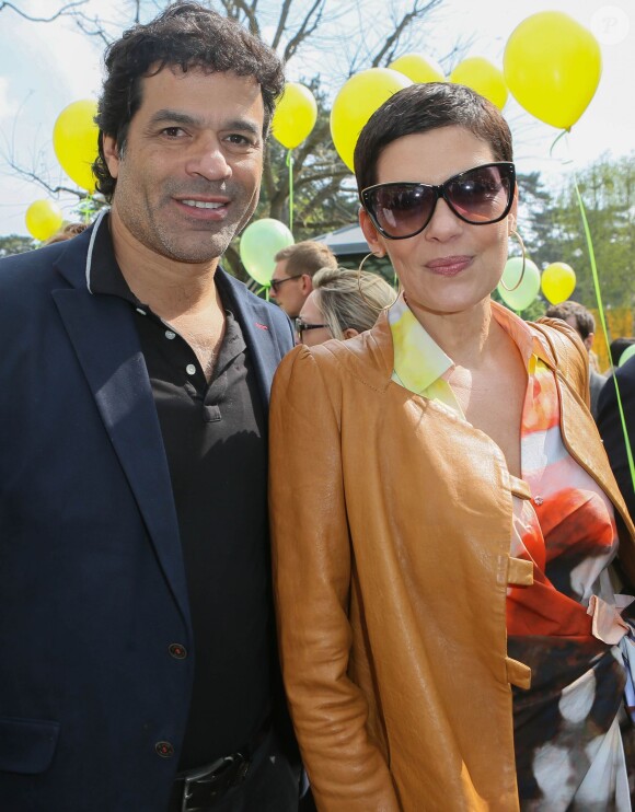 Rai et Cristina Cordula lors de l'inauguration du Grand Carnaval brésilien "Sensacional Brasil" au Jardin d'Acclimatation à Paris, le 12 avril 2014.