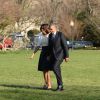 Barack Obama et son épouse Michelle Obama lors de leur arrivée à la Maison Blanche, le 10 avril 2014