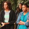 Michelle Obama et ses deux filles Sasha et Malia lors d'une visite à Chengdu dans le Sichaun le 26 mars 2014