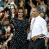 Barack Obama et Michelle Obama lors d'un discours à la Coral Reef High School de Miami, le 7 mars 2014