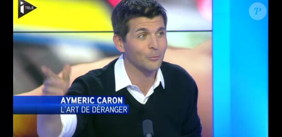 Thomas Sotto sur le plateau de "La semaine des média" (i-Télé). Avril 2014