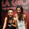 Exclusif - Karima Charni et sa soeur Hedia Charni aux platines du restaurant "La Gioia" pour Les Musiques de la Gioia à Paris, le 23 avril 2014, devant Laurie Cholewa.