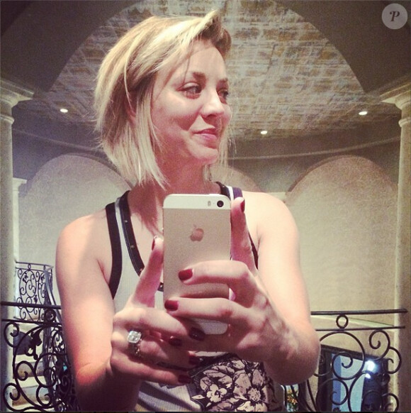 Kaley Cuoco et sa nouvelle coupe de cheveux - photo publiée sur son compte Instagram le 24 avril 2014