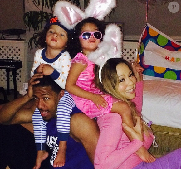 Lâpin coquin, Mariah Carey a passé les fêtes de Pâques en famille, le 20 avril 2014.