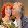Evelyne Buyle et Pierre Arditi - Soirée de la piéce "Comme s'il en pleuvait" au Théâtre Edouard Vll et retransmise en direct sur France 2 à Paris le 29 avril 2014.