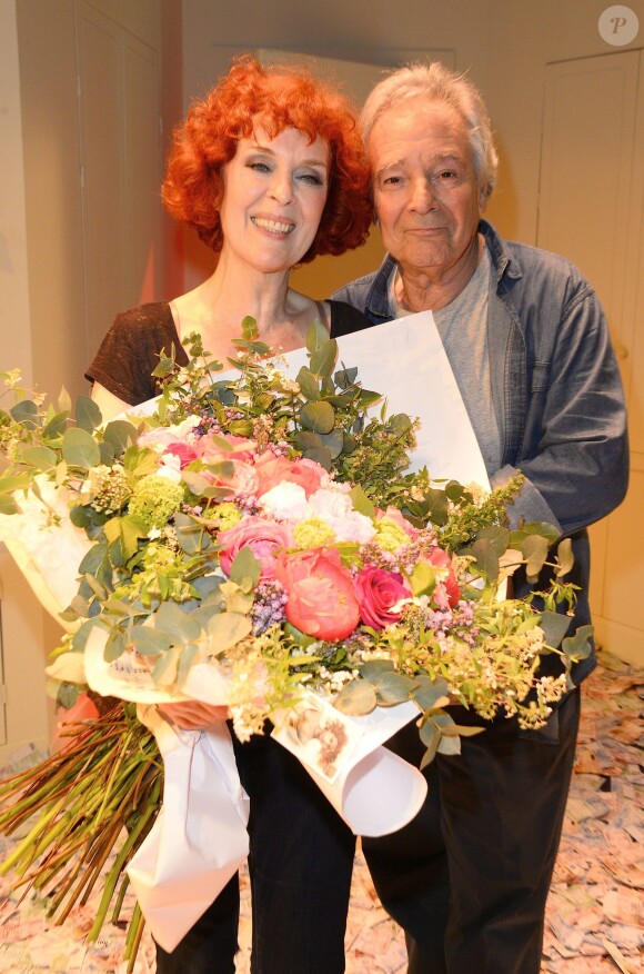 Evelyne Buyle et Pierre Arditi - Soirée de la pièce "Comme s'il en pleuvait" au Théâtre Edouard Vll et retransmise en direct sur France 2 à Paris le 29 avril 2014.