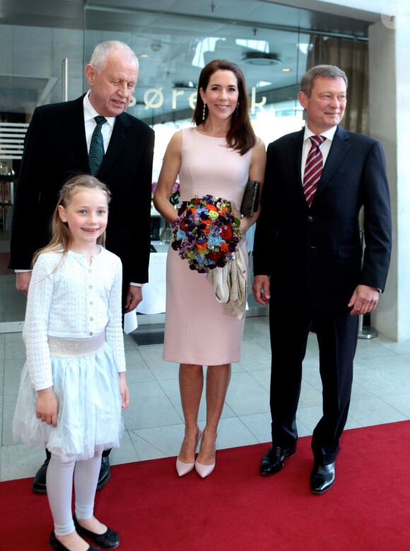 La princesse Mary de Danemark lors de la remise du Brain Prize 2014 le 1er mai 2014 à la bibliothèque royale de Copenhague.