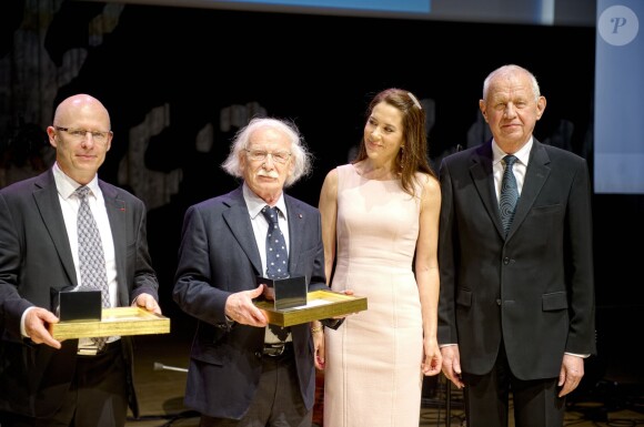 La princesse Mary de Danemark lors de la remise du Brain Prize 2014 le 1er mai 2014 à la bibliothèque royale de Copenhague.