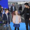 La princesse Mary de Danemark et ses enfants le prince Christian (8 ans) et la princesse Isabella (7 ans) ont apporté leur soutien à Basim, le candidat danois, lors de la répétition pour l'Eurovision, le 8 mai 2014 à Copenhague.