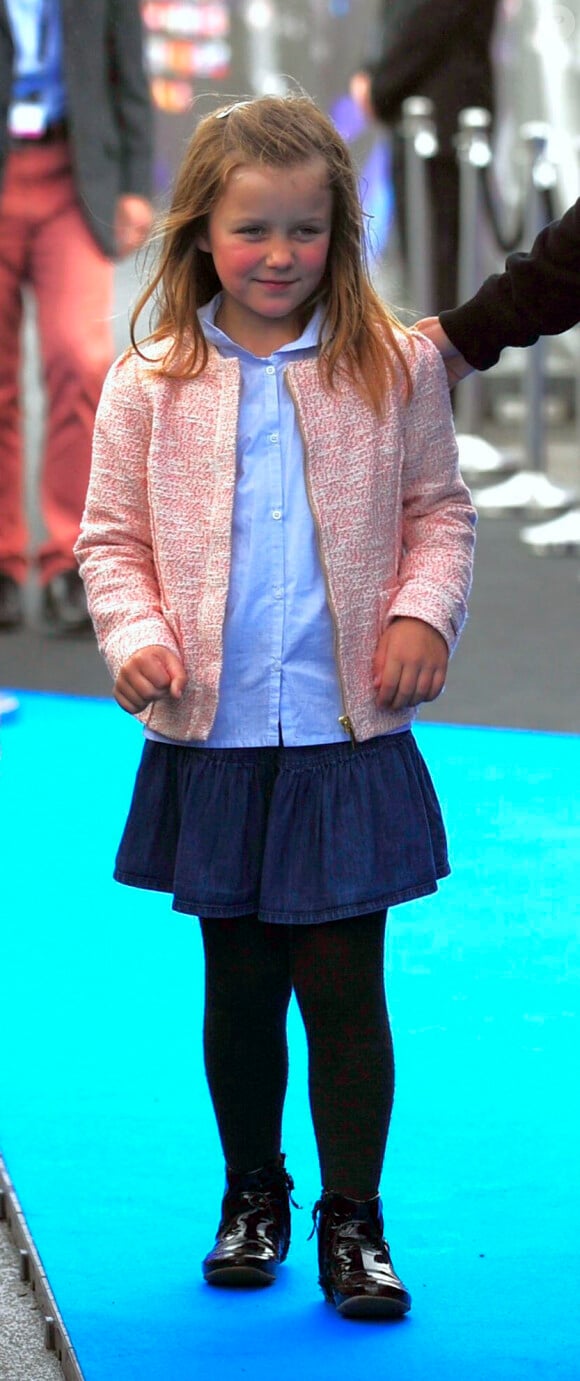 La princesse Isabella de Danemark arrive pour assister à une répétition à la veille de l'Eurovision, le 8 mai 2014 à Copenhague.