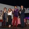 Philippe Lellouche, Vanessa Demouy, Christian Vadim et David Brécourt sur scène lors de la générale de la pièce "L'Appel de Londres" au Théâtre du Gymnase à Paris, le 19 février 2014.