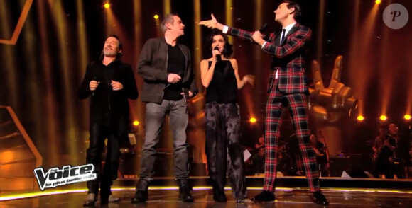 Jenifer : surprenante et irrésistible en pantalon en satin dans The Voice 3 le samedi 22 mars 2014 sur TF1