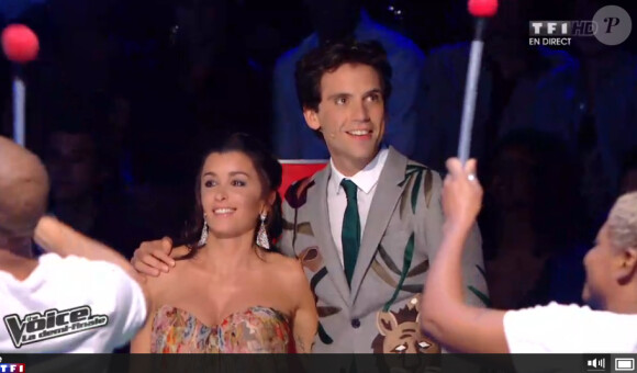 Jenifer et Mika, lors du prime time de The Voice 3 du samedi 3 mai 2014 (demi-finale).