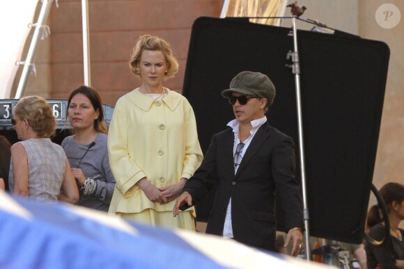 Nicole Kidman aux côtés d'Olivier Dahan sur le tournage de Grace of Monaco le 9 octobre 2012.