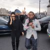 Kanye West et son ex-fiancée, Alexis Phifer, à la Fashion Week parisienne, le 2 mars 2008.