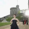 Helena Bonham Carter posant à son arrivée au château de Windsor, le 13 mai 2014, pour le gala au profit du Royal Marsden Hospital organisé par le prince William et Ralph Lauren.