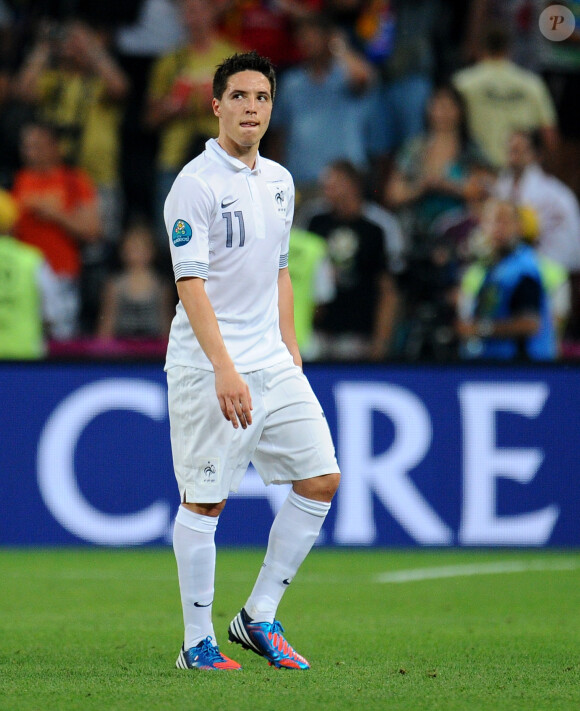 Samir Nasri portait le maillot de la France lors de l'Euro 2012.