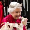 La reine Elizabeth II lors du service de l'Ordre de Bath le 9 mai 2014 à l'abbaye de Westminster.