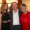 Zahia Dehar, Pierre Passebon et la princesse Gloria von Thurn und Taxis au vernissage de l'exposition "Voilà chéri !" de Gloria von Thurn und Taxis à la galerie du passage à Paris le 14 mai 2014. 
