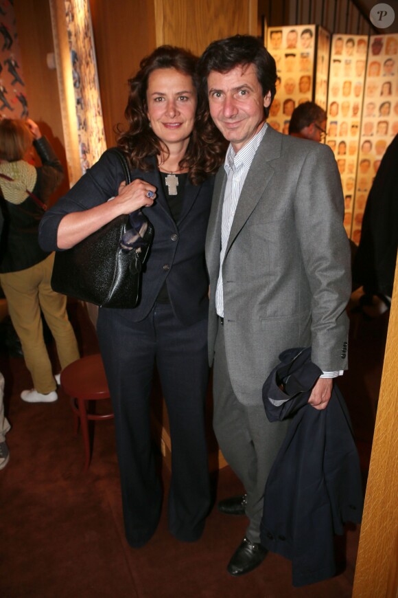 Caroline Sarkozy Fournier et Jacques Lacoste au vernissage de l'exposition "Voilà chéri !" de Gloria von Thurn und Taxis à la galerie du passage à Paris le 14 mai 2014.
