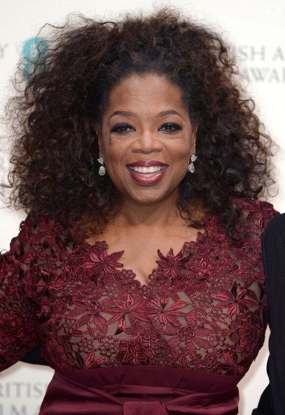 Oprah Winfrey lors des BAFTA 2014, au Royal Opera House de Londres, le 16 février 2014