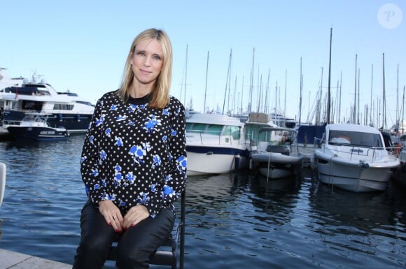 Exclusif - Léa Drucker, enceinte, pose sur la terrasse UniFrance lors du 67e Festival du Film de Cannes le 15 mai 2014.
